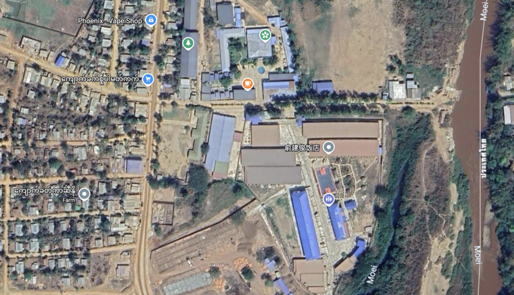 Satellite Image of a suspected scamming center in Thailand