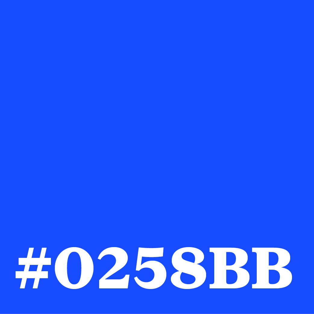 Color Card of Royal Blue #0258BB
