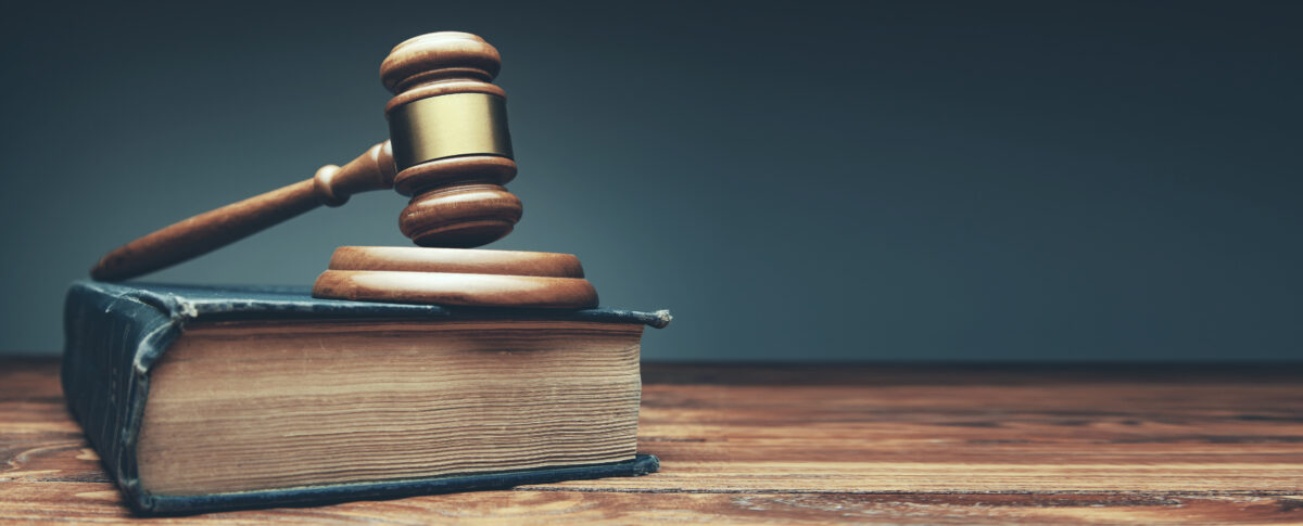 Gavel on law book.
